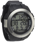 Scubapro Chromis

Three Dive modes: Scuba, Gauge 
 and Freediving.
Swim mode includes surface 
Stroke counter.
Intuitive menu system.
Large, easy-to-read display.
Max Depth: 120 mtrs
Full topside time-keeping functions.
Stopwatch in Scuba & Gauge.
Large capacity CR2430 battery